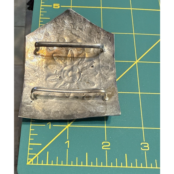 Sun and Stars Scarf Slide Stamped Metal Handmade India Western Boho Vintage - Picture 10 of 11